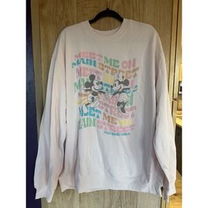 2025 Disney Parks WDW Meet Me On Main Street Pink Sweatshirt Adult Large NWT